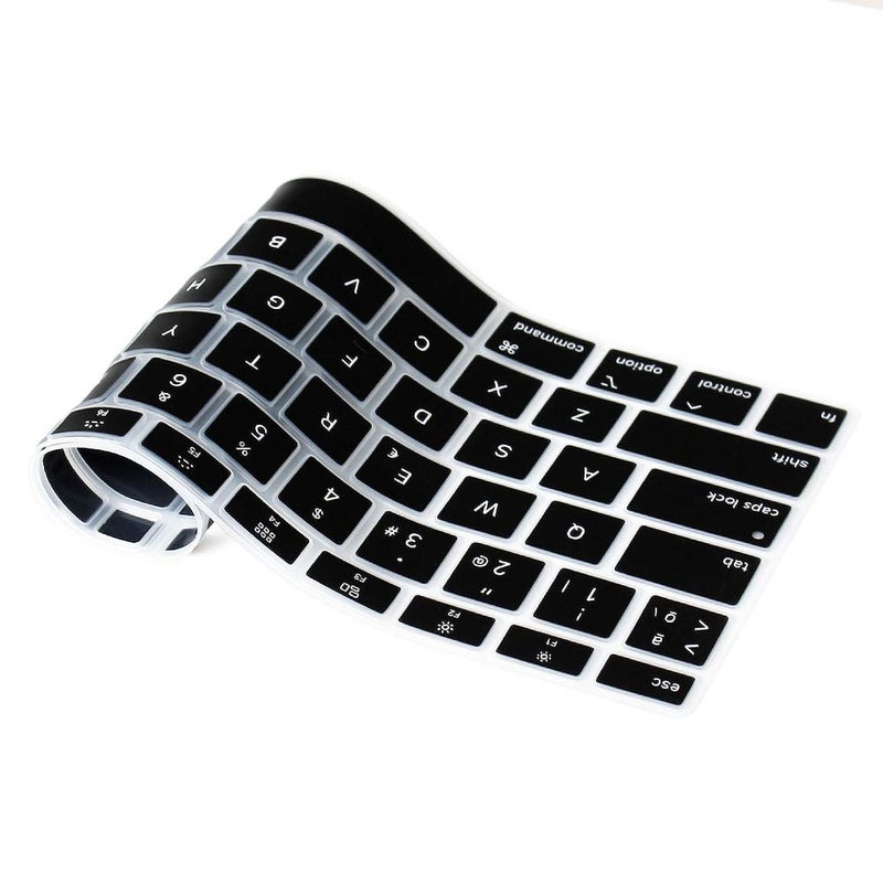 ProElife Spanish Keyboard Cover with U.S Layout for 2021 2020 MacBook Air 13 Inch Model A2179 and A2337 Apple M1 Chip with Touch ID Keyboard Accessories Ultra Thin Silicone Protective Skin (Black) - Image 4